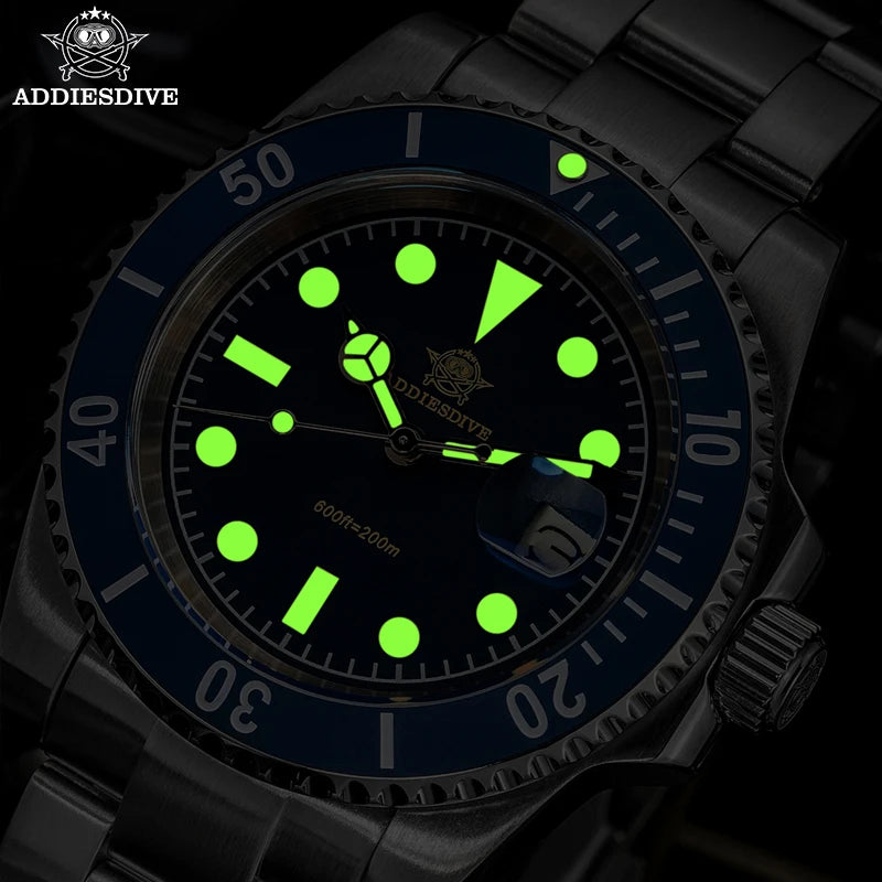 ADDIESDIVE 41mm Men's Watch Diving Japanese Quartz Movement 200m