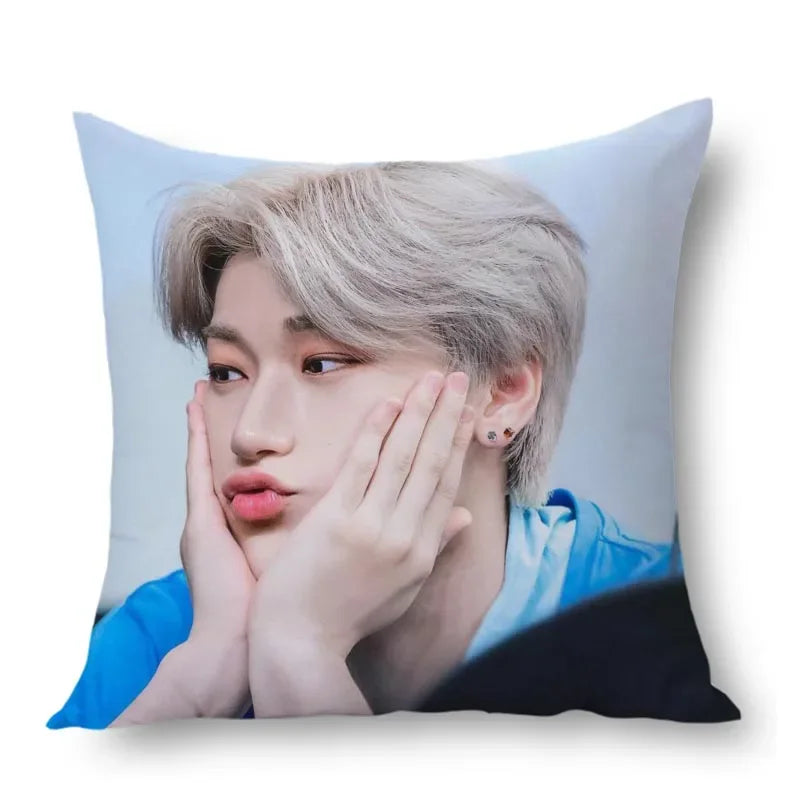 San Ateez Pillow Cover Bedroom Home Office Decorative Pillowcase Square Zipper Pillow Cases Satin Fabric Eco-Friendly WJY
