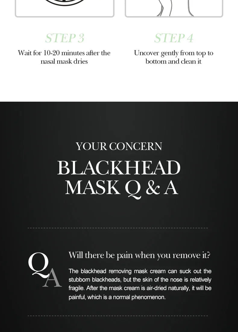 Blackhead Remover Mask Bamboo Charcoal Shrink Pores Acne Black Head Removal Cream Nose Cleansing Black Peel Off Masks Skin Care