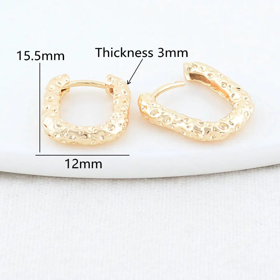 12*15.5MM 14K Gold Color Brass Oval Earrings Hoops High