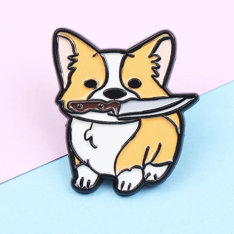 Cute Animal Series Enamel Brooch Alloy Pin Cartoon Kawaii Capybara Cat Dog Duck Pet Backpack Lapel Badge Jewelry Gift for Kids