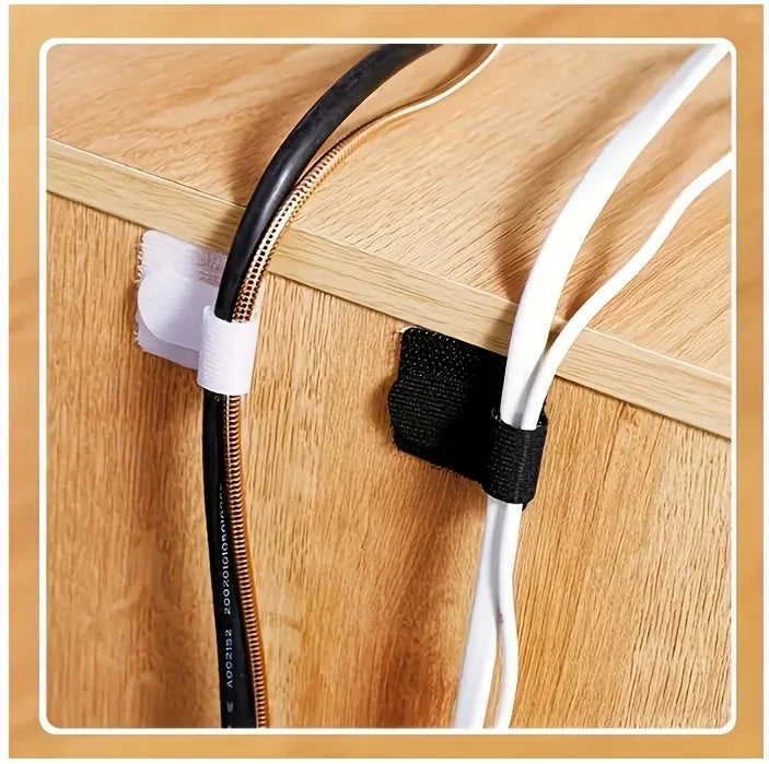 20pcs Nylon Cable Management Clips - Black & White, Desk Organizer for Data and Computer Cables desktop organizer office