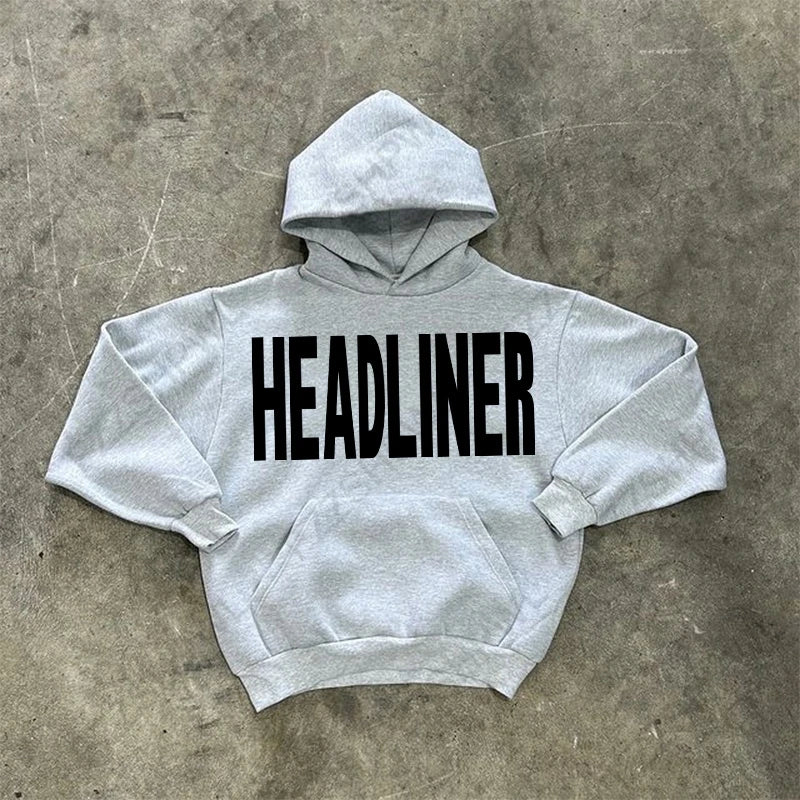 Y2k American Harajuku Punk Hip-Hop Gothic Letter Print Sweatshirt Hoodie Men And Women Retro Two-Fake Loose Oversized Steetwear