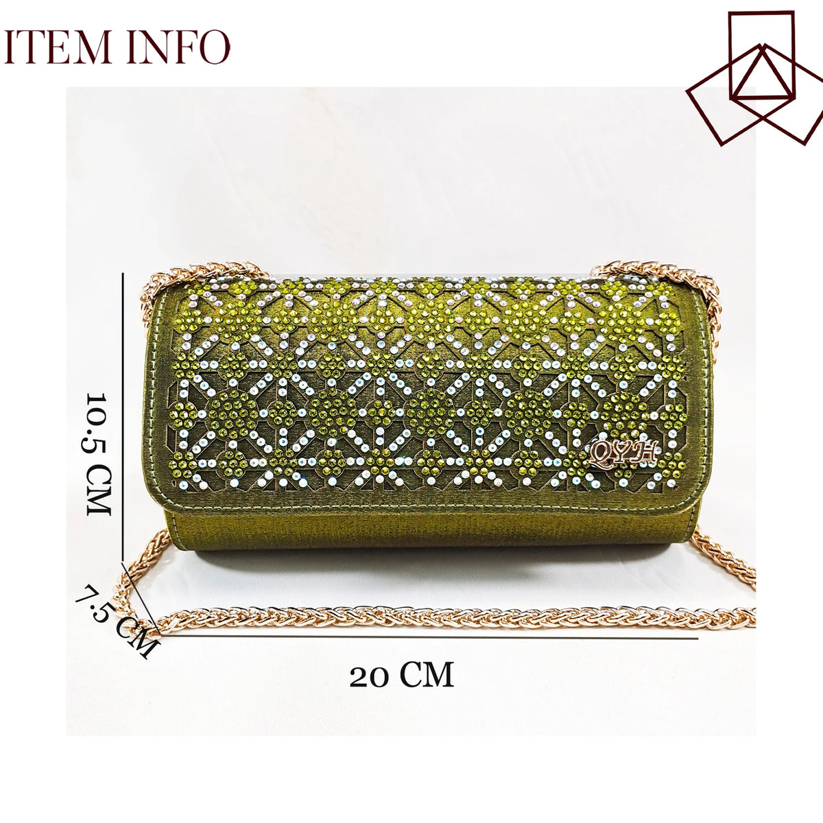 Queena Yan Popularity Olive Color Rhinestone Decoration Design Peep