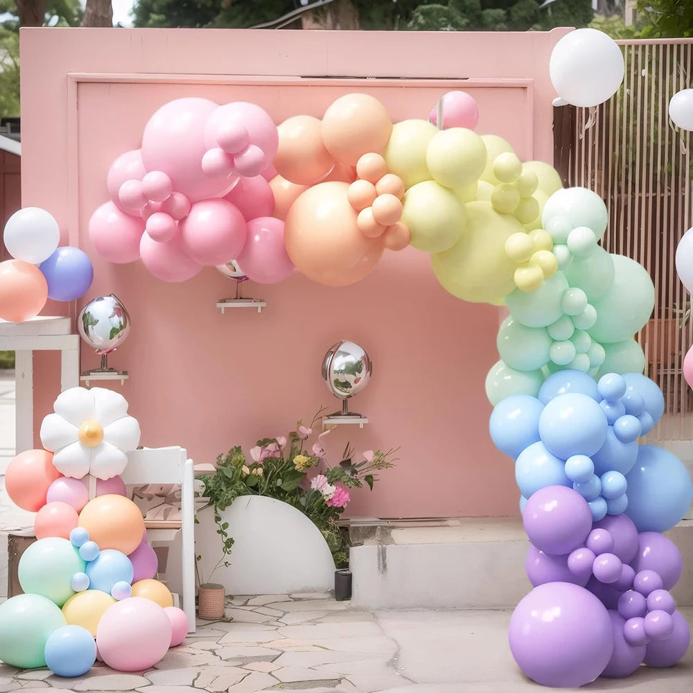 Pastel Rainbow Balloon Arch Garland Kit 1st Birthday Party