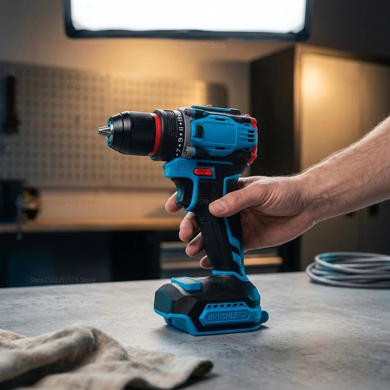 18V Brushless Cordless Electric Drill and Impact Driver Set
