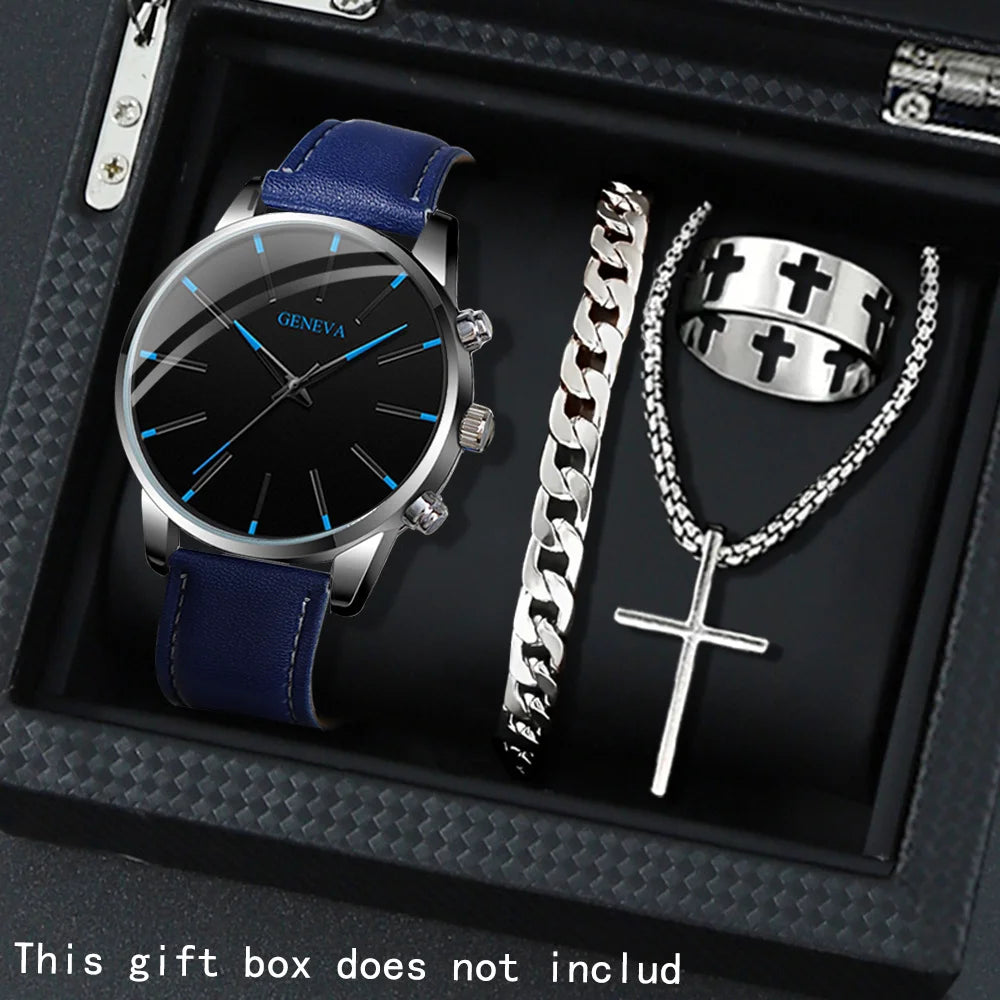 Set, Casual Men's Watchs Men's Watch Set Quartz Watch