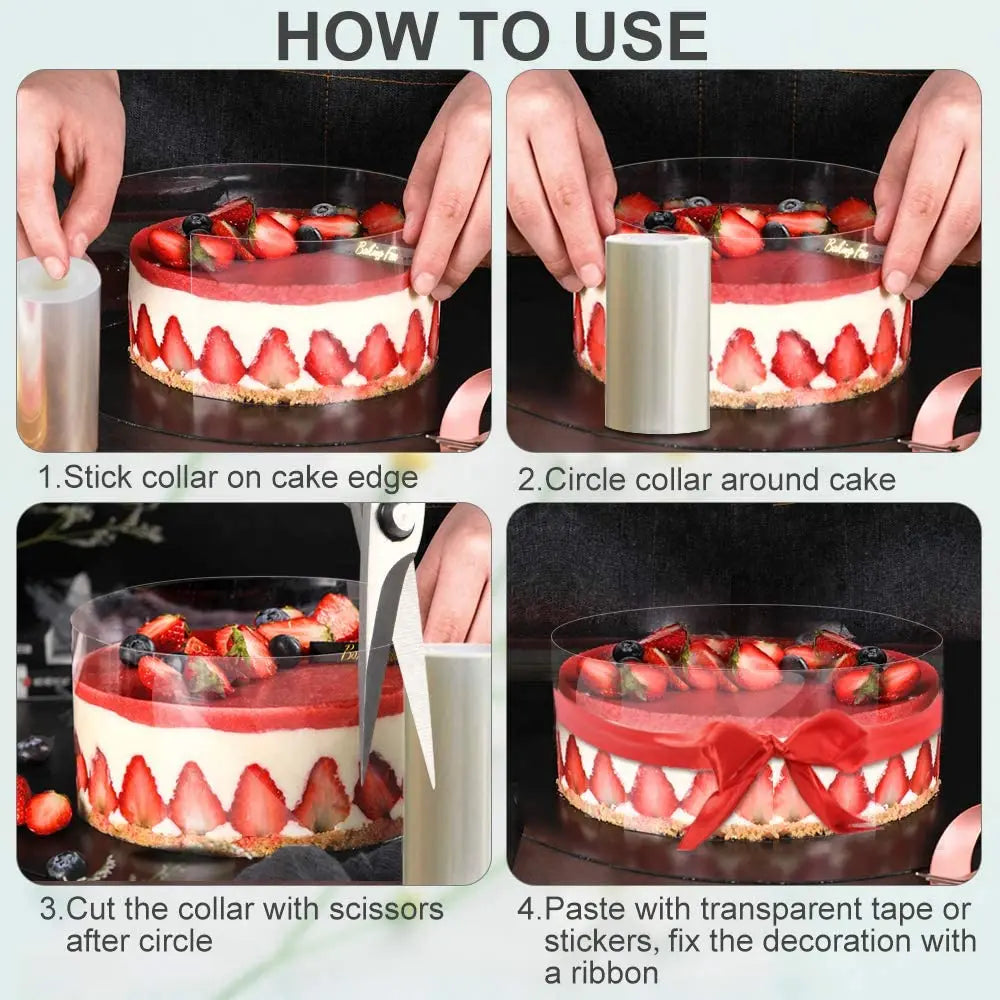 Kitchen Bakeware Acetate Film for Cake Decor Transparent Cake Surround Film Mousse Cake Sheets Surrounding Edge DIY Cake Collar