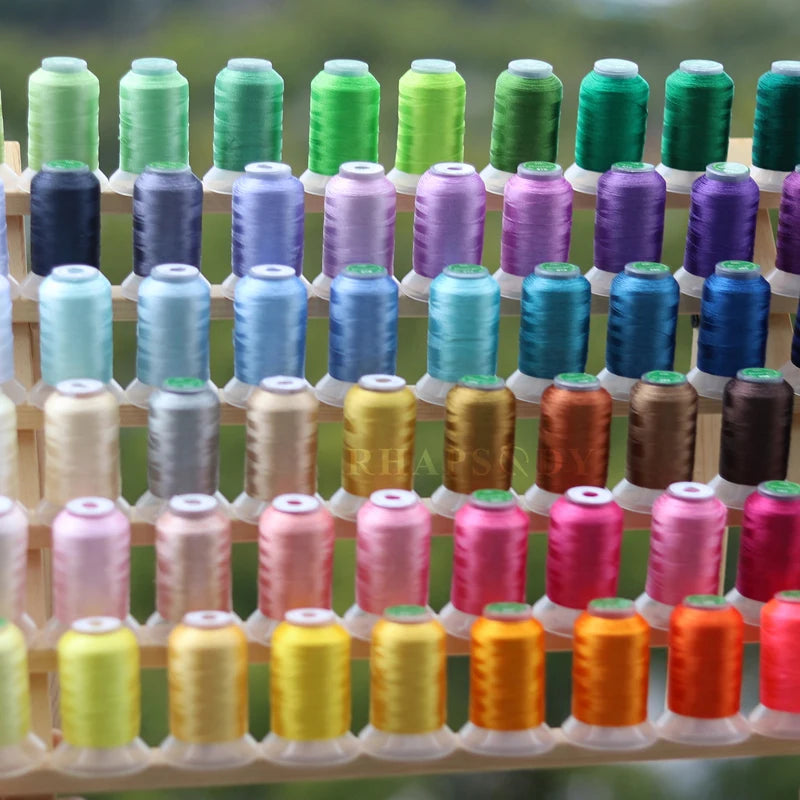 Rhapsody 40WT Polyester Embroidery Machine Thread 550Y 60 Colors Brother Babylock Janome Singer Pfaff Husqvarna Bernina Sewing