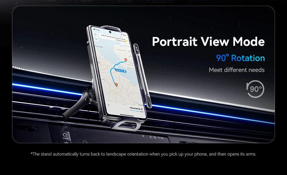 Essager 15W Car Wireless Charger Dual Coil One-Touch Rotatable Car Phone Holder For Samsung Galaxy Z Fold6 5 4 Flip 6 5 4 iPhone
