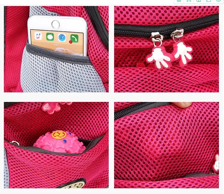Pet Backpack Carrier for Small Dogs & Cats - Front-Folded Travel Backpack with Ventilation Mesh & Harness-Like Zipper Lock