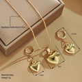 Minimalist Puffy Heart Jewelry Set Rose Gold