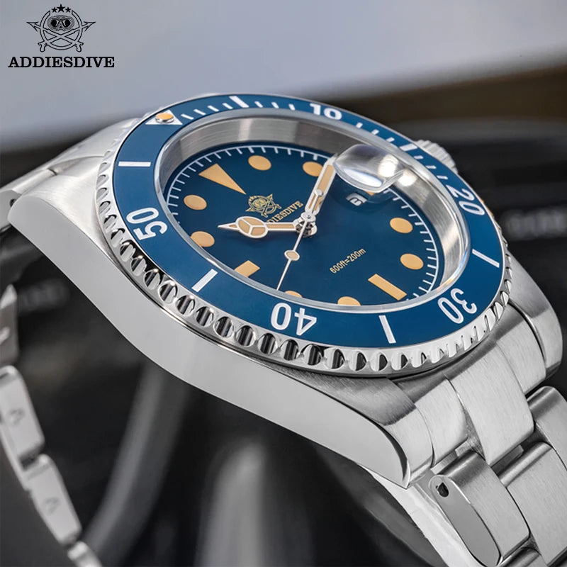 ADDIESDIVE 41mm Men's Watch Diving Japanese Quartz Movement 200m