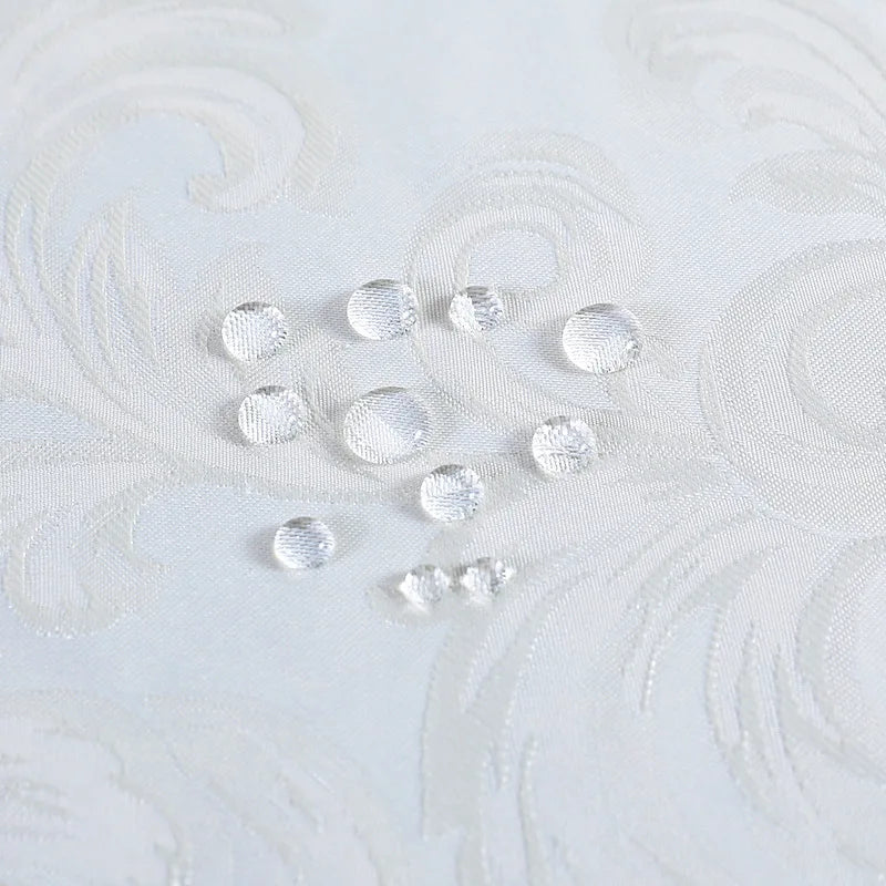 Battilo Luxury Tablecloth White Rectangle Table Cloth Lace Patchwork Waterproof Table Cover For Dining Table Kitchen Cloth Decor