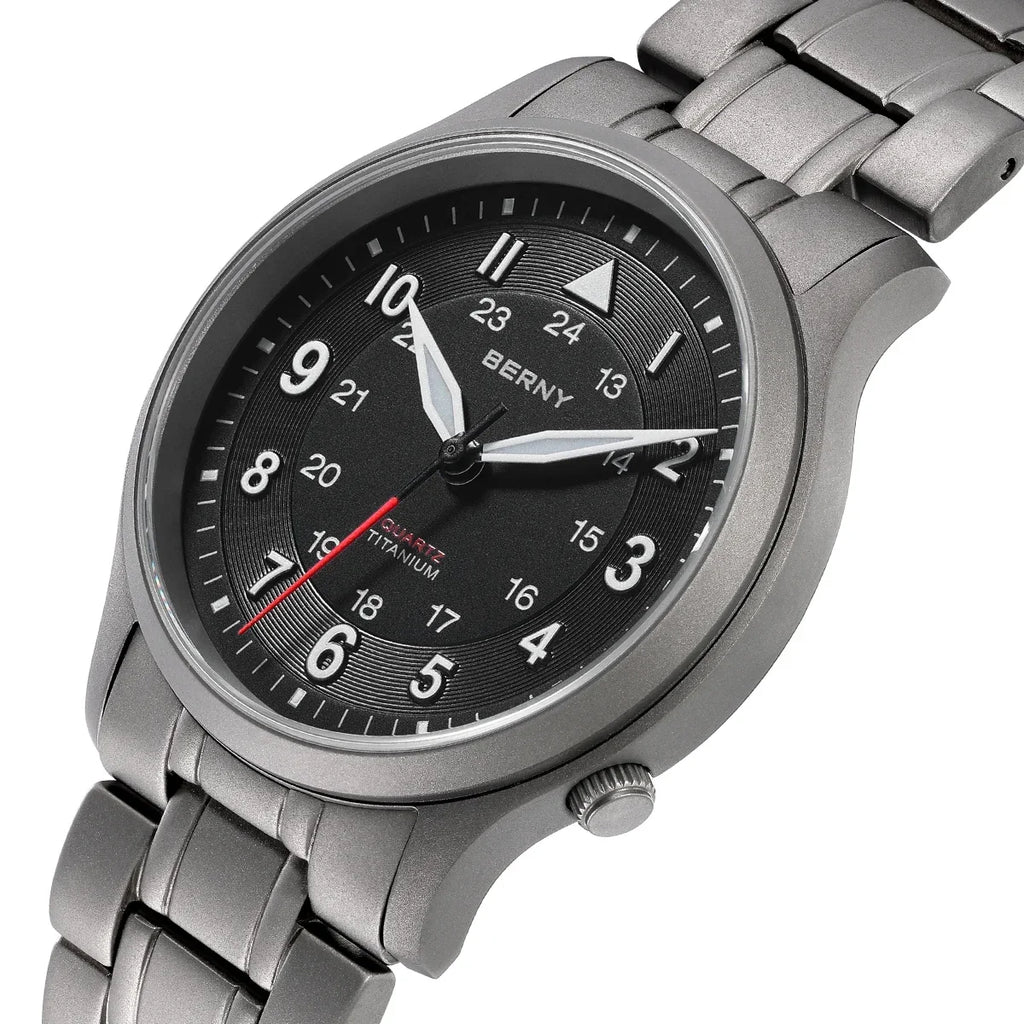 Berny Full Titanium Watches for Men Outdoor Quartz Men's