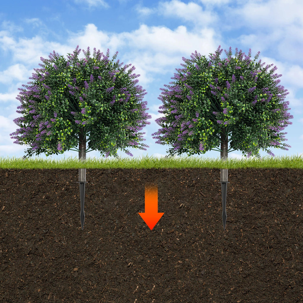 Artificial Lavender Plants With Stakes, 2 Pack