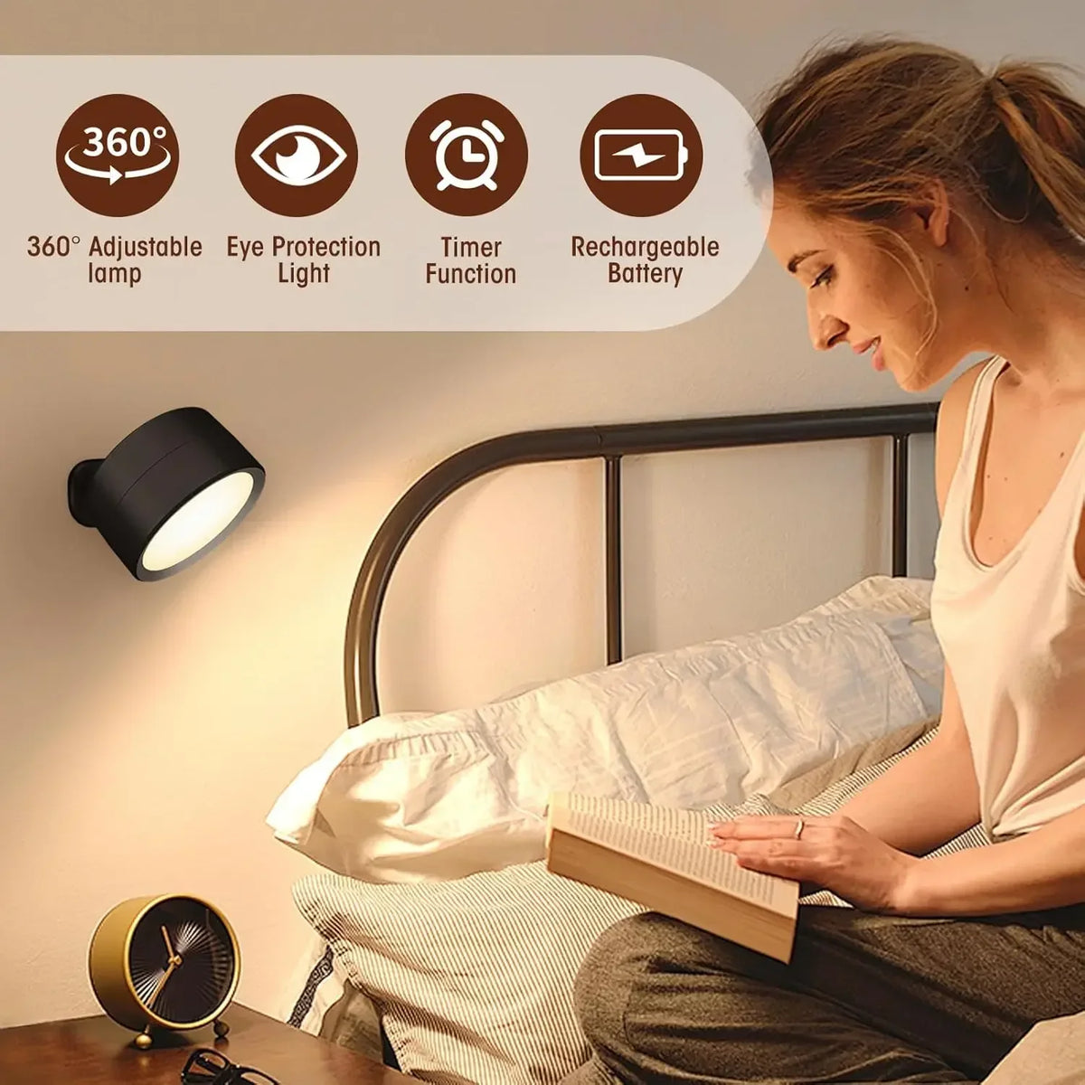 LED Wall Mounted Lights with Remote Wireless Magnetic Wall Sconces