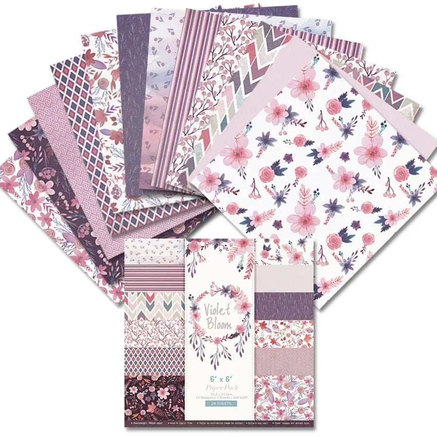 6x6 Scrapbooking Paper Pad  6/12 Sheets Floral Pattern Decorative Paper For Journaling Collage DIY Crafts