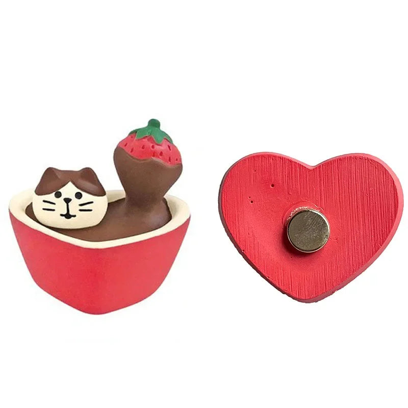 Resin Cute Cartoon Cat Fridge Magnetic Sticker Kawaii Zakka 3D Refrigerator Magnet Cute Magnets Home Decor New مغناطيس ثلاجة