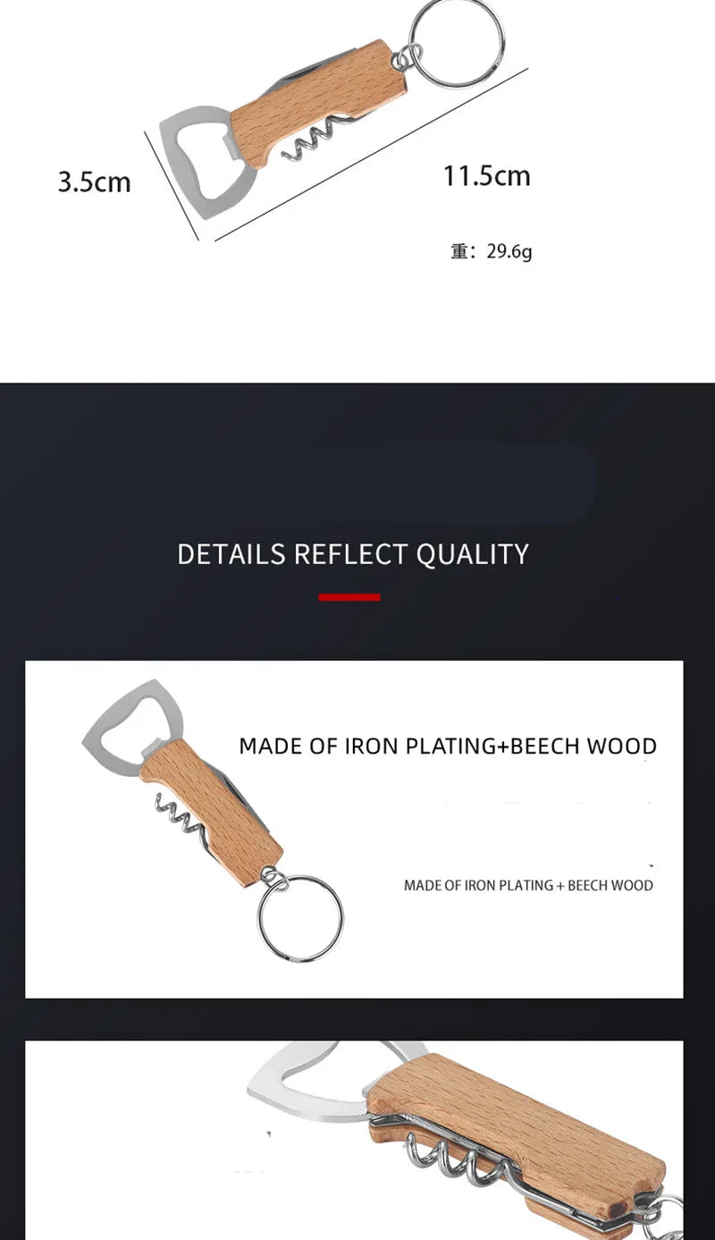 10Pcs Wooden Bottle Opener Home Supplies Beer Opener Kitchen Accesories Wine Opener Drink  Wedding Gifts For Guests