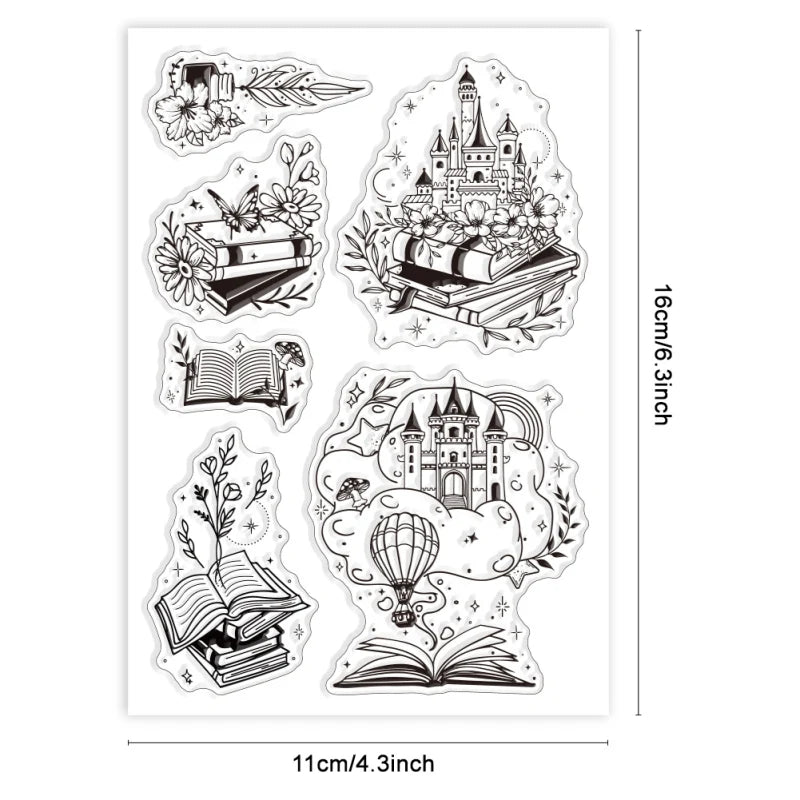1Sheet Flowers Birds Clear Stamps Flowers Birds Decorative Clear Stamps Silicone Stamps for Card Making and Photo Album Decor