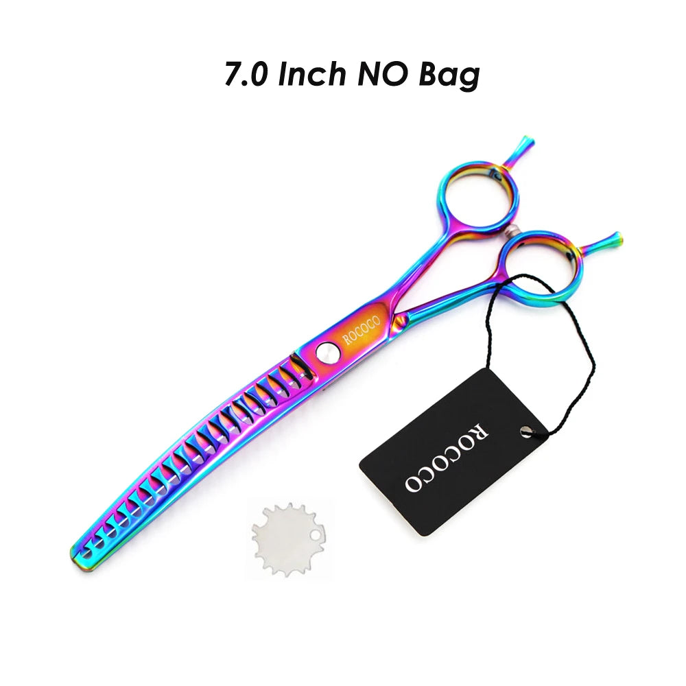 Professional 8 inch 7 inch 6.5" High Quality Pet Dog Grooming Scissors Curved Shark Thinning Shears Cat Dog Barber Scissors