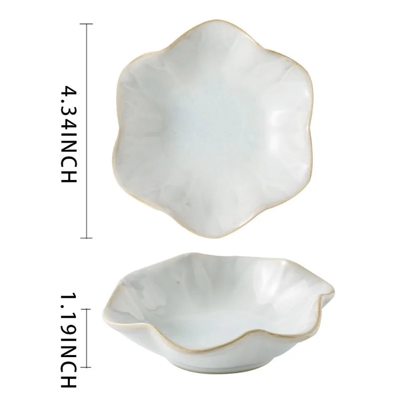 Creative and Minimalist Style Jewelry Tray Home Snack Dish Flavor Dish Ceramic Lotus Decoration Plate and Decorative Display
