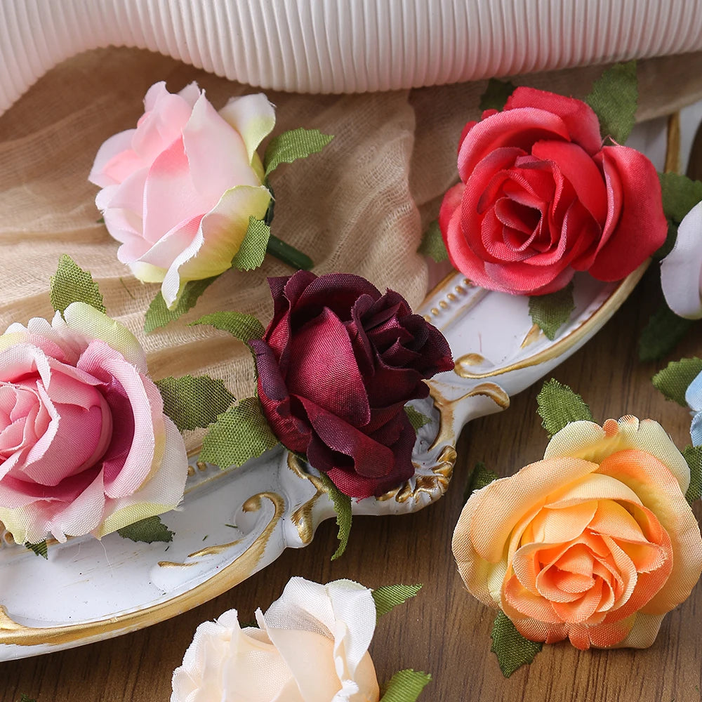 10/20PCS Artificial Flowers DIY Candy Box Cake Home Decor Christmas Decorative Wreaths Wedding Party Garden Roses Arch Silk Fake