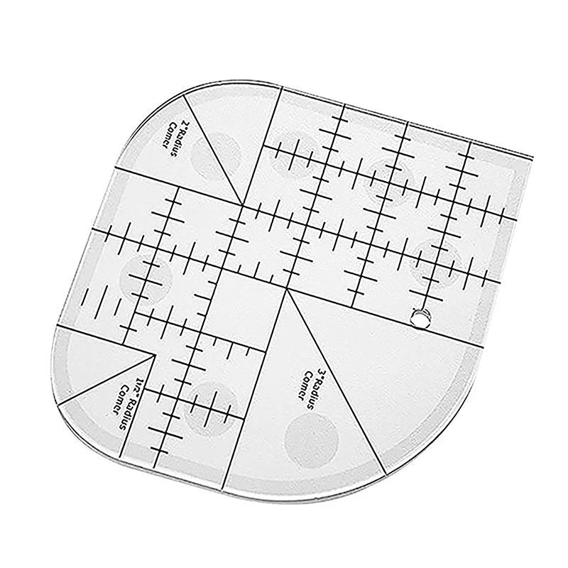 DIY Sewing Patchwork Ruler Multi Functional Angle Cutting Ruler Acrylic Anti Slip Sewing Ruler Round Edge Template Ruler