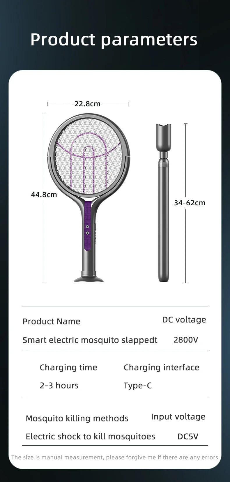 Rotating Head Electric Fly Swatter USB Rechargeable Mosquito Killer Multi Functional Electronic Flyswatter Trap Lamp for Flies