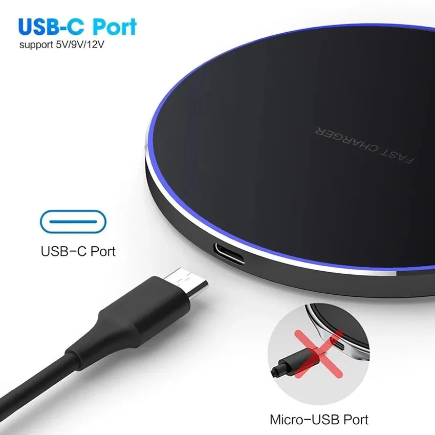 30W Wireless Charger Pad Stand for iPhone 17-11 X XR Samsung S22 S21 Xiaomi Phone Chargers Fast Charging Dock Station