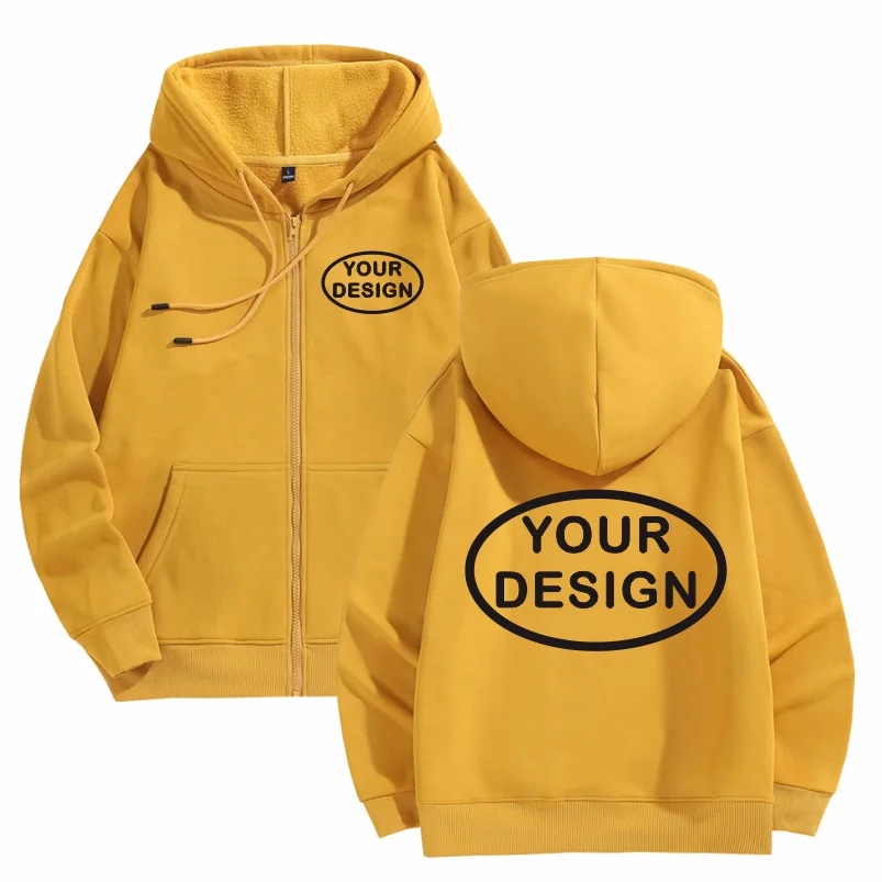Customize Your Logo Zipper Sweatshirt For Men And Women Loose Casual Fashionable Long Sleeved Sportswear Personalized Embroidery