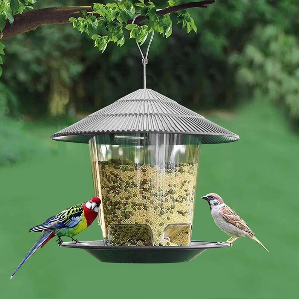Garden Gazebo Hanging Wild Bird Feeder Outdoor Container With
