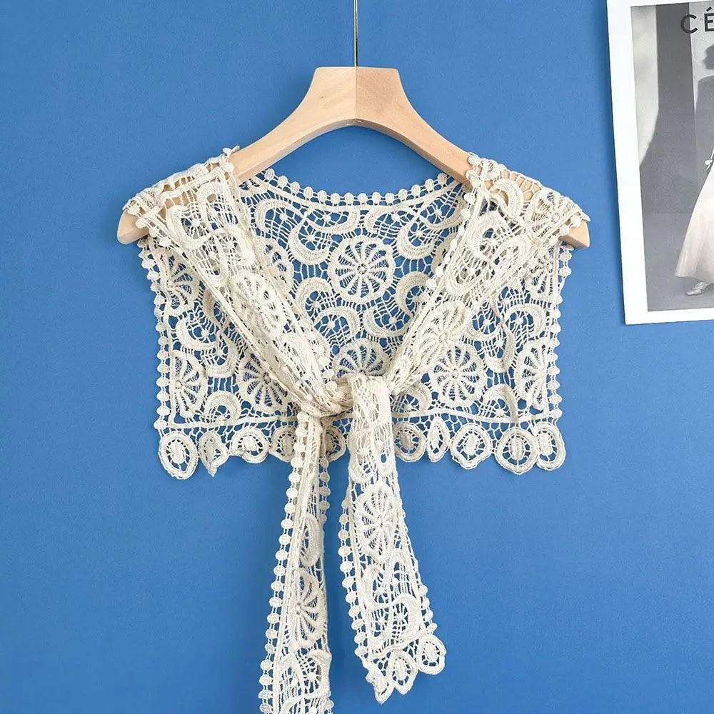 Solid Color Knitted Shawl High-quality Women Ladies Casual Fake Collar Summer Female Scarf