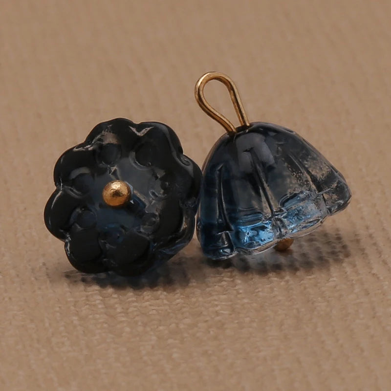 Glass Imitation Jade Mushroom Buttons Exquisite Retro Shirt Button Buckles for Cheongsam Cardigan Decor Sewing Scrapbooking