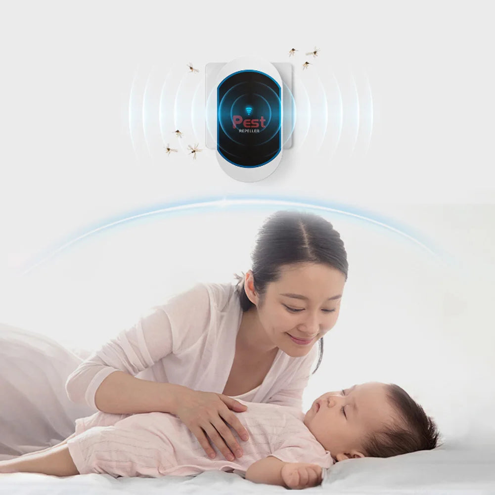 EU plug Ultrasonic Pest Repeller Electronic Pest Repeller No Noise Rat Mosquito Repellent Pest Control Device for Bat Mosquito