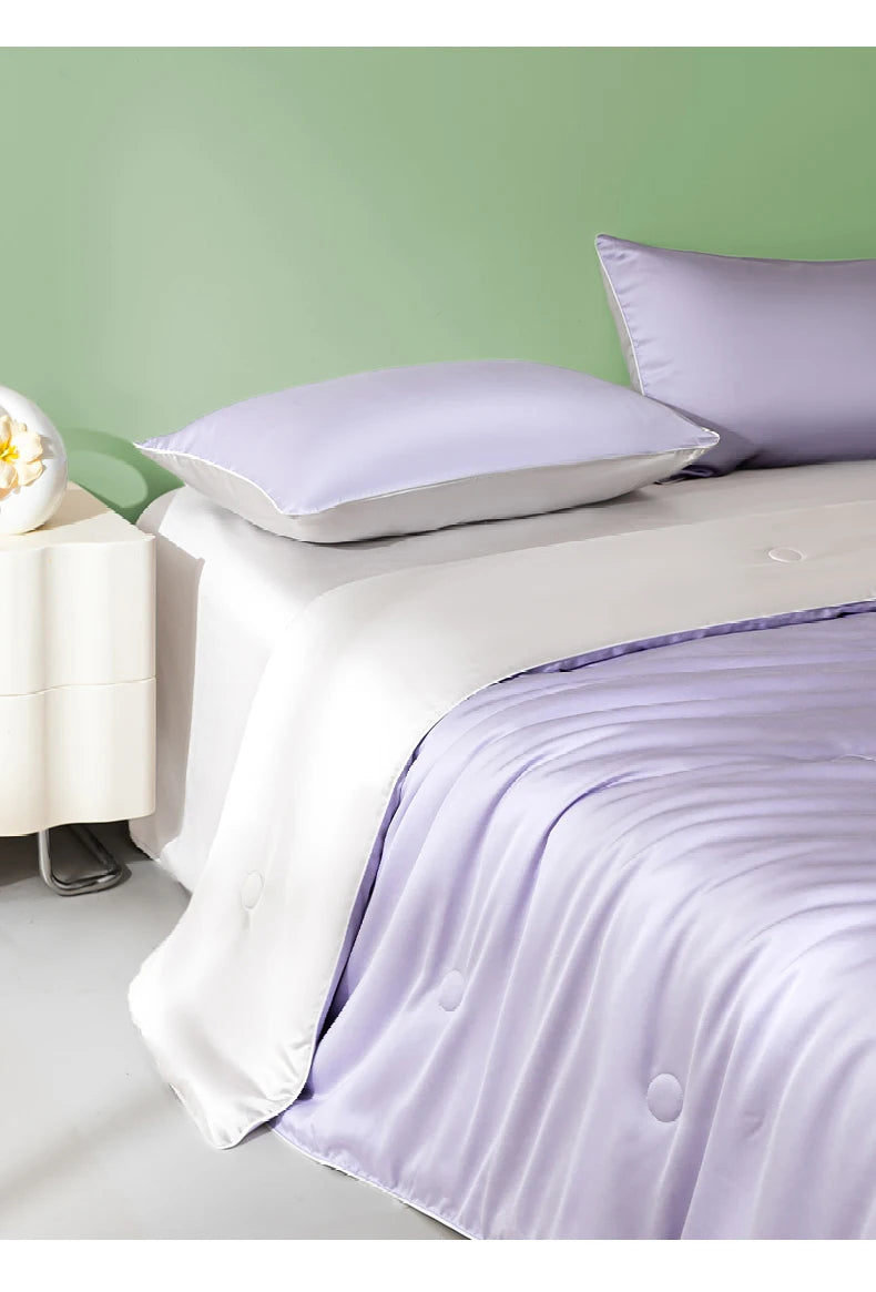 New Cooling Sensation Summer Duvet Brings Coolness Washed Ice Silk Blanket Instant Cool Quilt All Ages Silky Touch Comforter Set