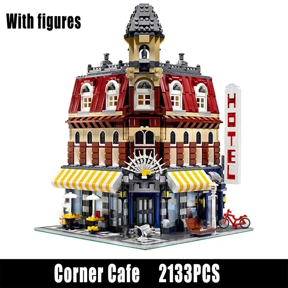 Creatoring Expert Pet Book Shop Town Hall Downtown Diner Model Moc Modular Building Blocks Brick Bank Cafe Corner Toys Parisian