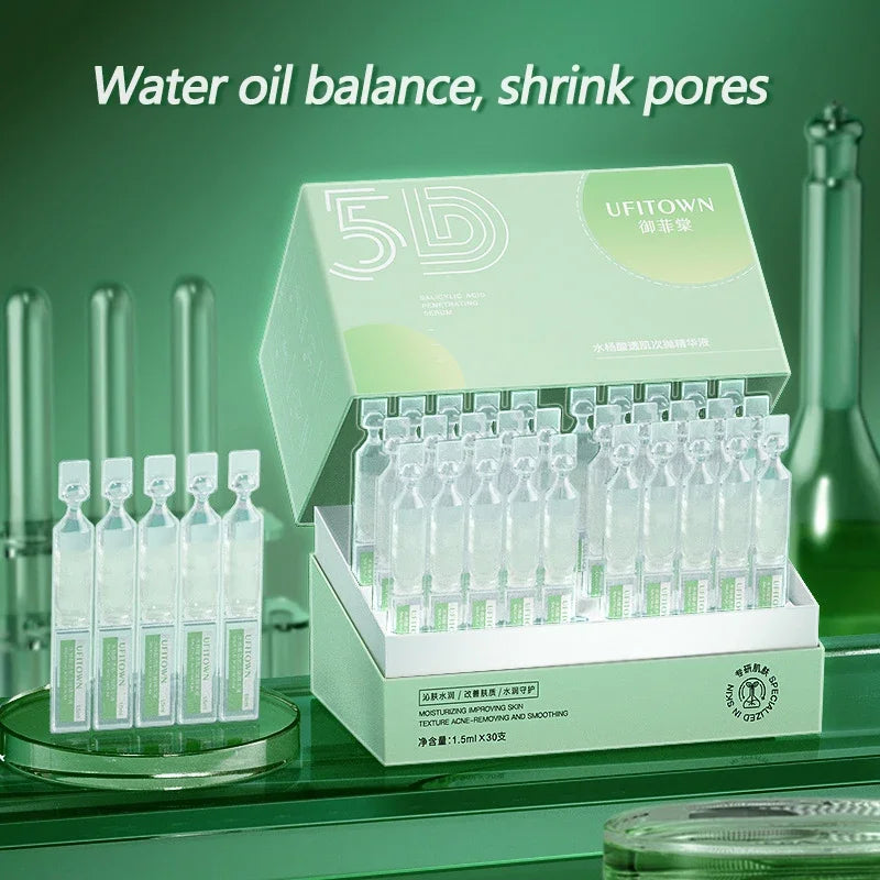 3D Exfoliating Salicylic Acid Shrink Pores Serum 5D Hyaluronic Acid Anti Aging Whitening Skin Care Essence Remove Acne Mark