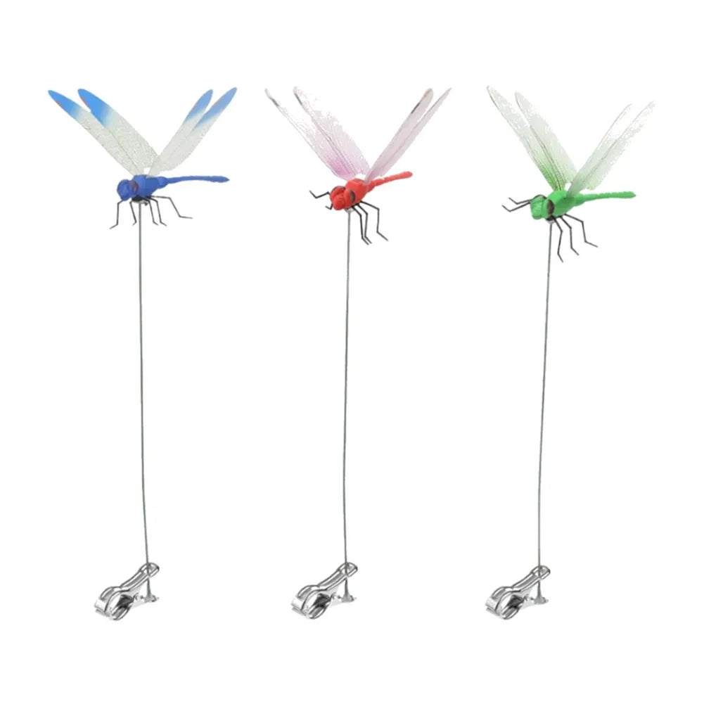 20-3pcs Simulation Dragonfly Clip Bug Deterrent Realistic Dragonfly Hat Clip Bug Repellent Dragonfly Home Garden Decor