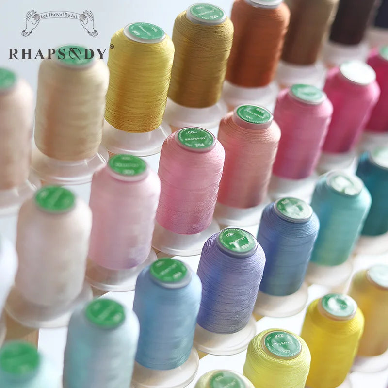 Rhapsody 40WT Polyester Embroidery Machine Thread 550Y 60 Colors Brother Babylock Janome Singer Pfaff Husqvarna Bernina Sewing