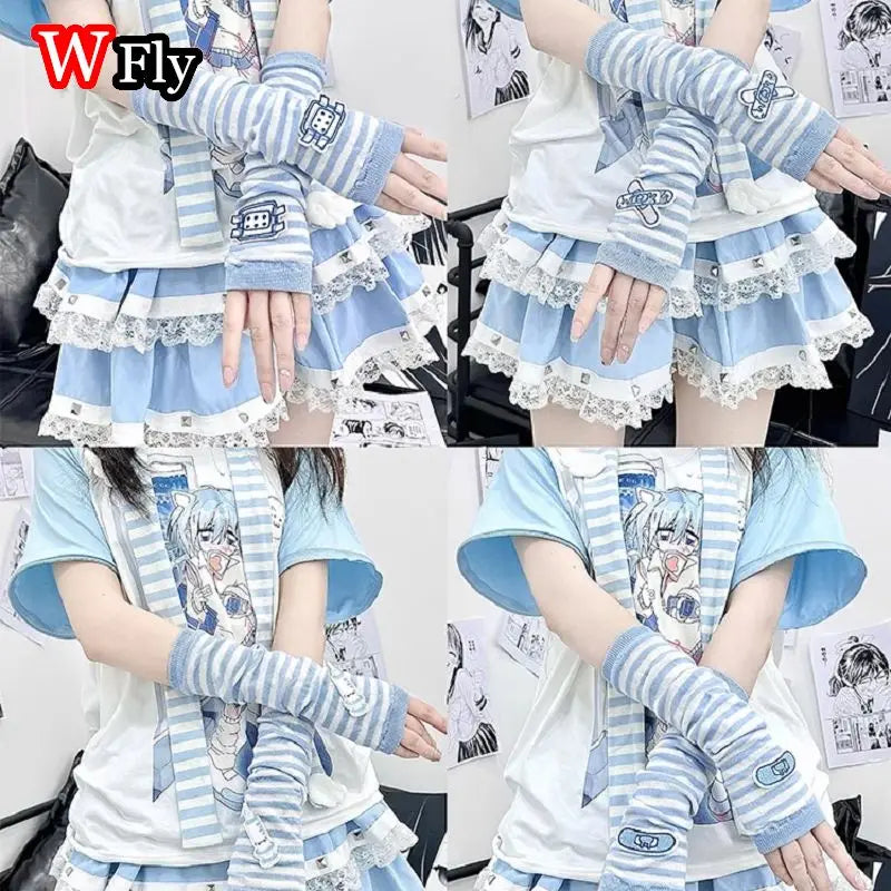 Subculture Y2K GIRL Women Girls Sweet Lolita Gothic Arm Warmers