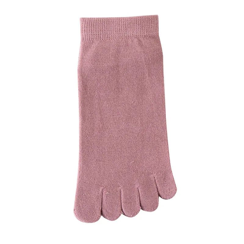 Spring Summer Women's Candy Color Ankle Socks Sweat absorption Breathable Cotton Split Toe Socks 5 Toes Short Five Finger Socks