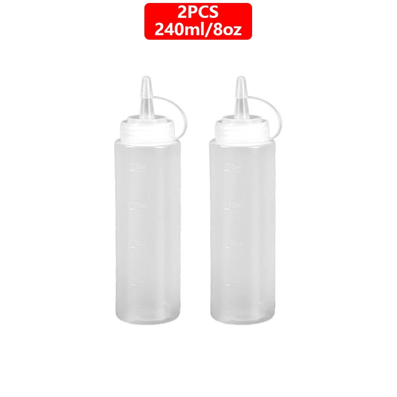Large Squeeze  Condiment Squeeze Bottles Hot Sauces Olive Oil Bottles Ketchup Mustard Dispensers Kitchen Accessories Gadgets