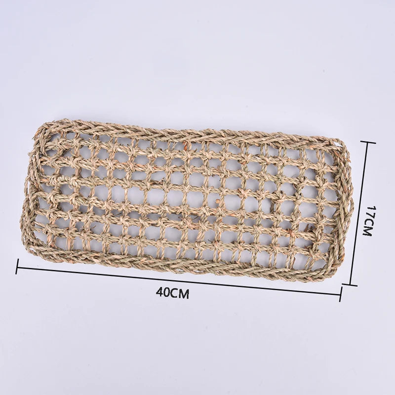 1x Hand-knitting Seaweed Pad Washable Pet Cushion Bird Ladder Stand Toy Lizard Crawling Shelf Lounger Hammock Small Pet Bed Mat