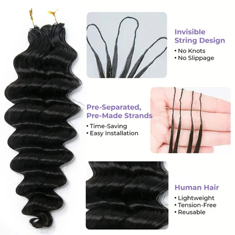 12A 10-30 Inch 1-5PCS Body Wave Knotless Pre-Separated Crochet