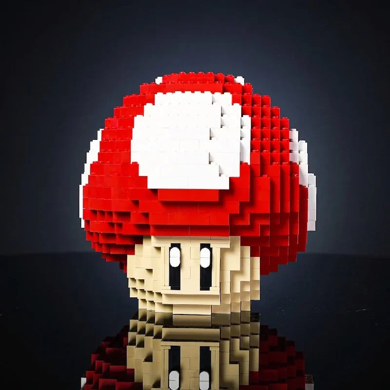 MOC Game Figures Red Green Mushroom Building Blocks Model