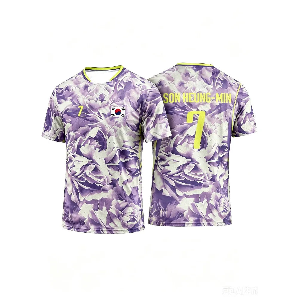 Quick‑Dry Breathable South Korea Football T‑Shirt Summer 3D Print