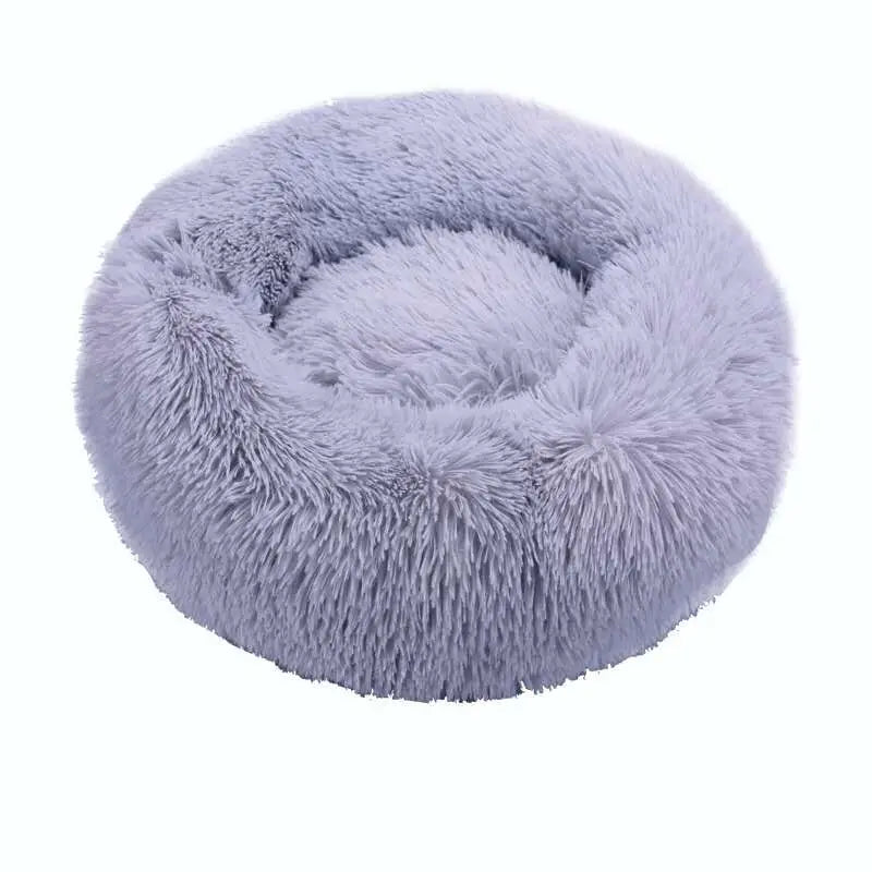 40cm-100cm Round Pet Bed for Large Dog Bed Super Soft Cat Bed Long Plush Dog House for Medium Dog House Winter Warm Sleeping