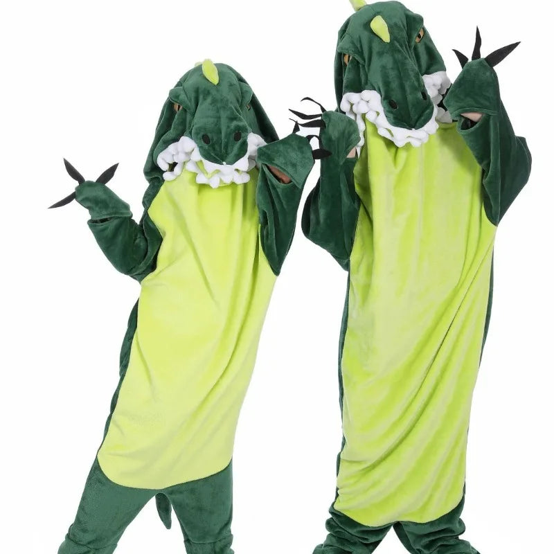 Ultra Soft Shark Cartoon Sleepwear Shark Plush Onesie Pajamas Home Clothes Adult Shark Design Winter Warm Sleep Bag 2025 New